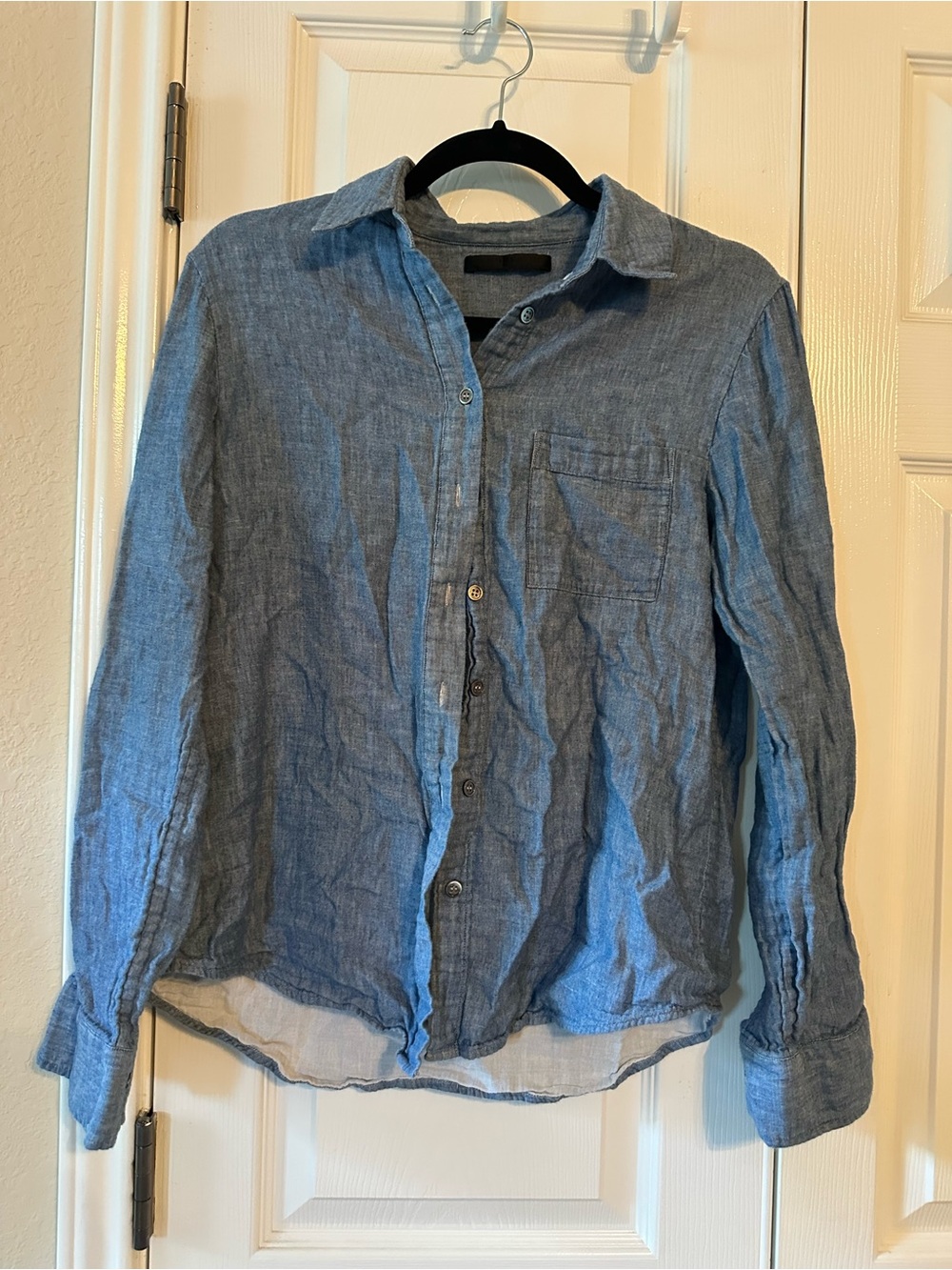 Jenni Kayne Chambray Button-Front Shirt in Blue